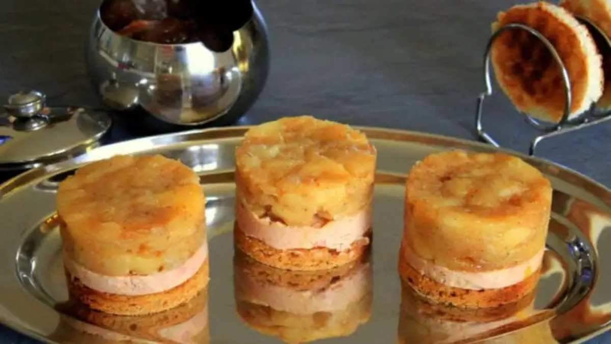 Petites tatins de foie gras et pommes