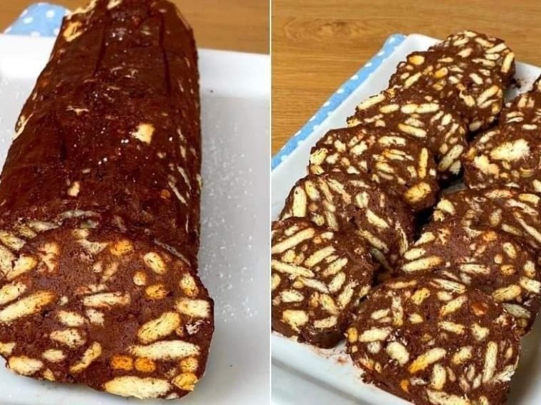 Salami au chocolat sans oeufs ni beurre la recette italienne que tout le monde va adorer 760x570 1