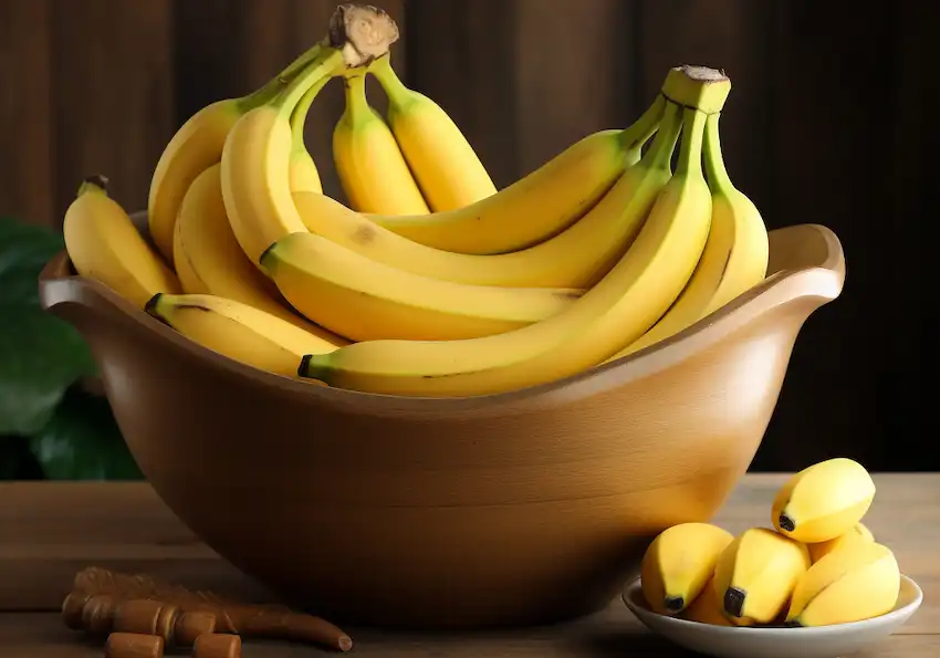 bananas on a big bowl